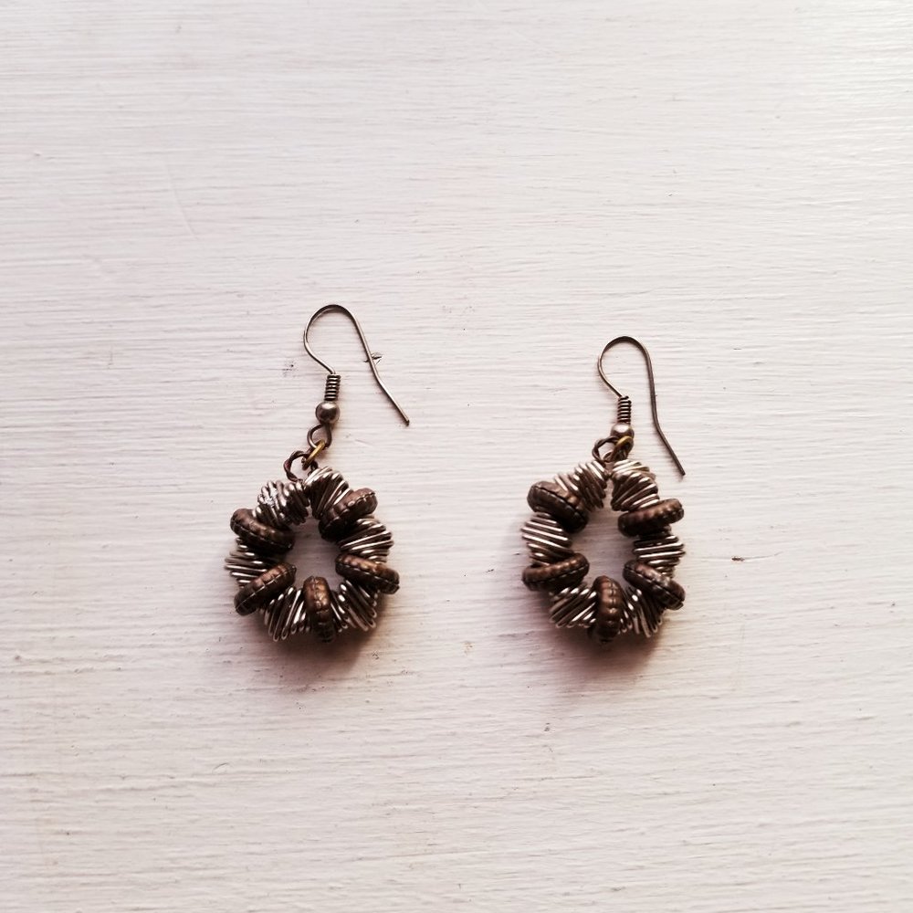 Brown Round Earrings